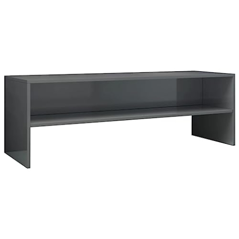 vidaXL TV Schrank Lowboard Couchtisch Fernsehschrank Fernsehtisch Sofatisch TV Tisch Möbel Board Sideboard Hochglanz-Grau 120x40x40cm Holzwerkstoff
