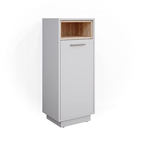 Vicco Midischrank Beatrice, Badmöbel, Weiß/Sonoma, 38 x 93 cm