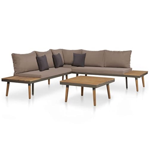 vidaXL Akazie Massiv Gartenmöbel 4-TLG. Sitzgruppe Lounge Sitzgarnitur Sofa