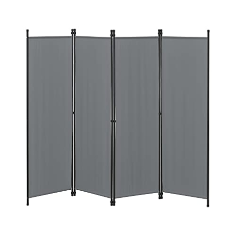Raumteiler Huesca 4-teilig 200x171cm Paravent Trennwand 4-TLG. Sichtschutz Stellwand Spanische Wand Dunkelgrau
