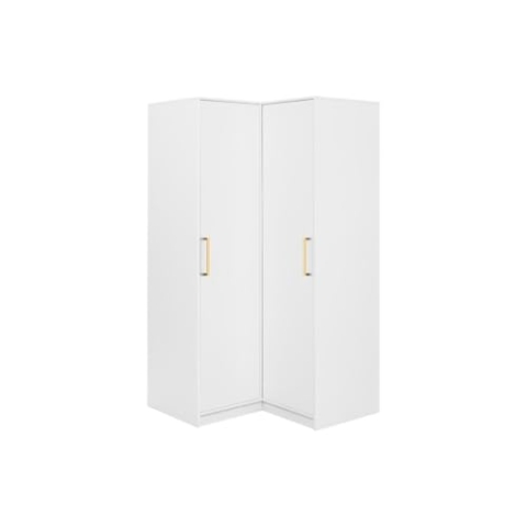 Vente-unique-Eckkleiderschrank mit 2 Türen - 115 cm - Weiß - Lizandro