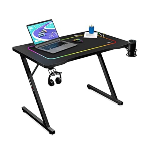 huzaro Hero 1.8 Schreibtisch Gaming Schreib Computer Arbeits Tisch Bürotisch | Homeoffice Arbeitszimmer Büro Gamer | Carbon Tischplatte | 100 x 60 | Schwarz