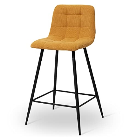 Milton & Oldbrook Barhocker, Velours, niedrig, Berlin, Gelb