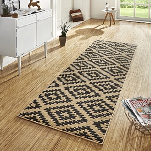 Hanse Home Teppich Läufer Nordic 80x300cm – Teppichläufer Weicher Kurzflor Teppich Modern Raute Design Läufer für Flur, Schlafzimmer, Kinderzimmer, Badezimmer, Wohnzimmer, Küche Dekoläufer – Braun