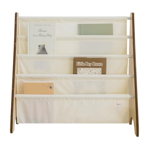 3 Sprouts Kinder Bücherregal aus Holz – Montessori Regal für Kinderzimmer - Creme