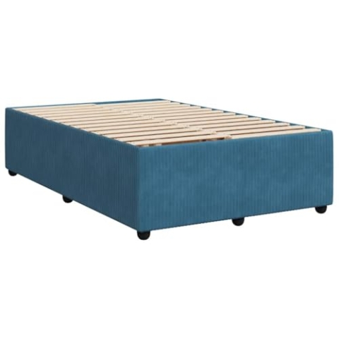 vidaXL Bettgestell, Polsterbett Bett für Schlafzimmer, Bettrahmen mit Lattenrost, Doppelbett Schlafzimmerbett, Blau 120x200cm Samt