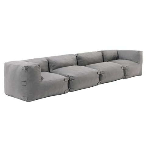 Oviala Gartensofa, modular, 4-Sitzer, Grau – Mixi