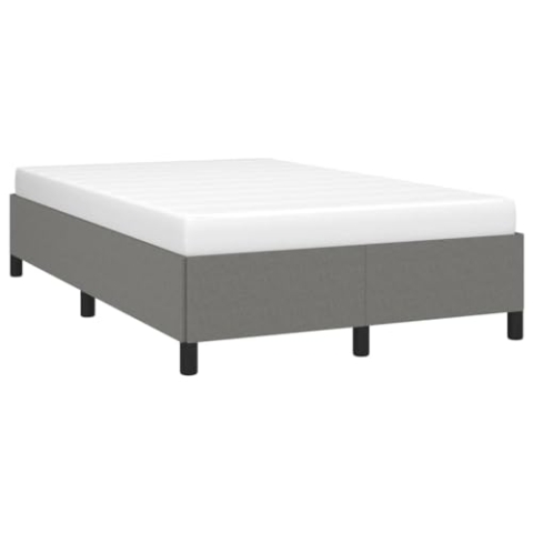 vidaXL Bettgestell, Polsterbett Bett mit Stützbeinen, Bettrahmen mit Lattenrost für Schlafzimmer, Doppelbett Schlafzimmerbett, Dunkelgrau 120x190cm Stoff