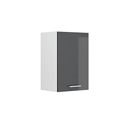 Vicco Hängeschrank R-Line, Anthrazit Hochglanz/Weiß, 40 cm mit offenen Regalen