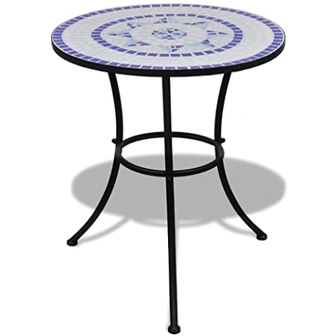 vidaXL Mosaiktisch 60 cm Blau/Weiß