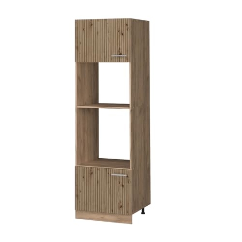Vicco Mikrowellenschrank R-Line, Küchenregal für die Mikrowelle, Artisan-Eiche/Goldkraft Eiche, 60 cm
