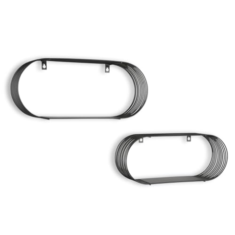Mirrors and More Wandregal 2er Set Joyce aus Metall in Schwarz, Breite 43 und 38cm