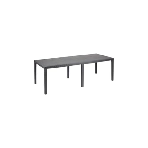 Rechteckiger ausziehbarer Gartentisch, Made in Italy, Farbe Anthrazit, Maße 150 x 72 x 90 cm (ausziehbar bis 220 cm)