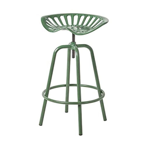 Homescapes Vintage Barhocker Traktorsitz grün - Farmhaus Barstuhl Metall Retro Thekenstuhl - höhenverstellbar bis 74cm