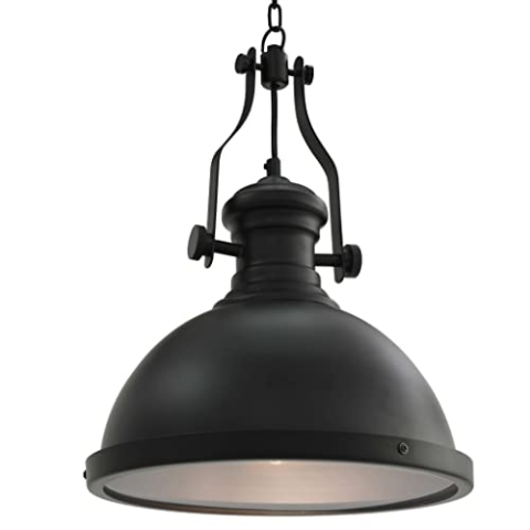 vidaXL Deckenleuchte Industriell Pendelleuchte Hängeleuchte Pendellampe Hängelampe Deckenlampe Wohnzimmer Lampe Leuchte Schwarz Rund E27 Acryl