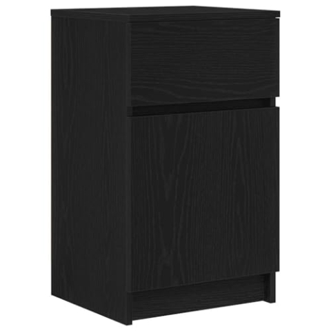 vidaXL Nachttisch Schwarz 39x35x65 cm Holzwerkstoff, Nachtschrank, Nachtkommode, Bettschrank, Nachtkonsole, Beistelltisch für Schlafzimmer