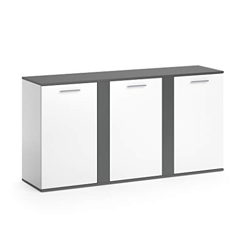 Vicco Kommode Novelli, Regal mit Türen, Anthrazit/Weiß, 155 x 80 cm mit Türen