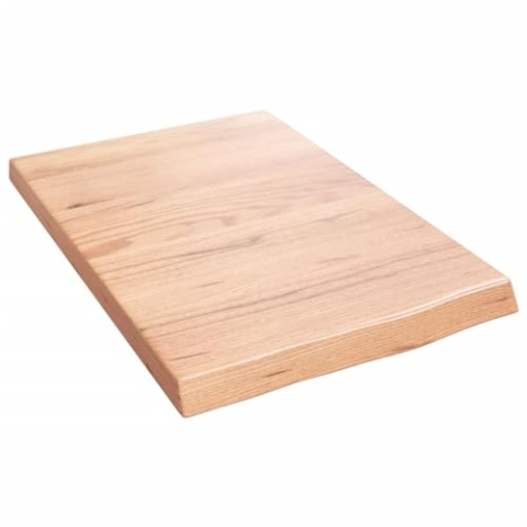vidaXL Waschtischplatte, Multifunktional Arbeitsplatte mit Naturkante, Waschtischkonsole Tischplatte für Badezimmer, Holzplatte Platte, Hellbraun 40x60x(2-4) cm Massivholz Behandelt