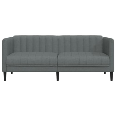 vidaXL Sofa 2-Sitzer, Couch mit Armlehnen Rückenlehne Stützbeine, Loungesofa für Wohnzimmer, Polstersofa Sofagarnitur, Modern, Dunkelgrau Stoff