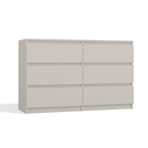 CDF Kommode Malwa M6 120| Farbe: Kaschmir (beige) | Schrank für Dokumente, Kleinigkeiten | Ideal für Wohnzimmer, Schlafzimmer, Kinderzimmer, Jugendzimmer und Büro | 6 geräumige Schubladen