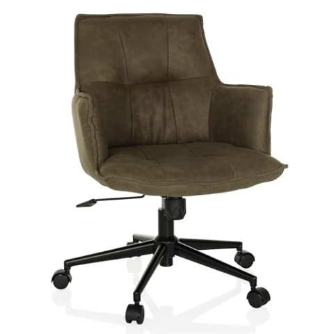 hjh LIVING Homeoffice Stuhl gepolstert SOLAO Life Schreibtischstuhl Drehstuhl höhenverstellbar, Stoffbezug Grün