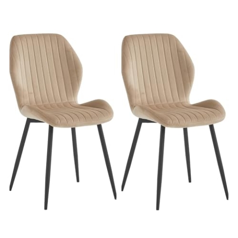 Colenis® Sunny Esszimmerstuhl - Samt - Bequemer und Moderner Stuhl - Perfekt für Restaurant, Küche, Wohnzimmer - er Set (2, Beige)