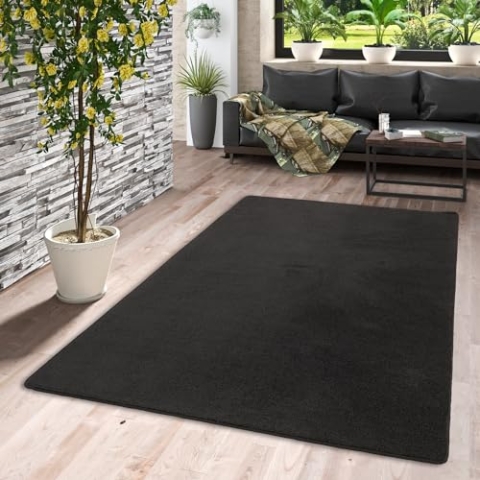 Snapstyle Trend Velours Teppich Joy Schwarz in 24 Größen