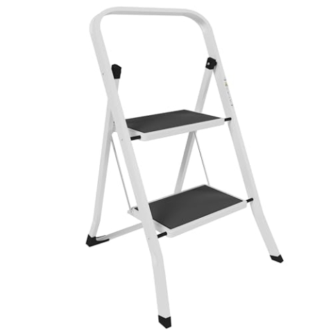 Zweistufige Trittleiter mit Anti-Rutsch Beschichtung, Eisen, Stark, Sicher, Hocker, DIY von Home Vida