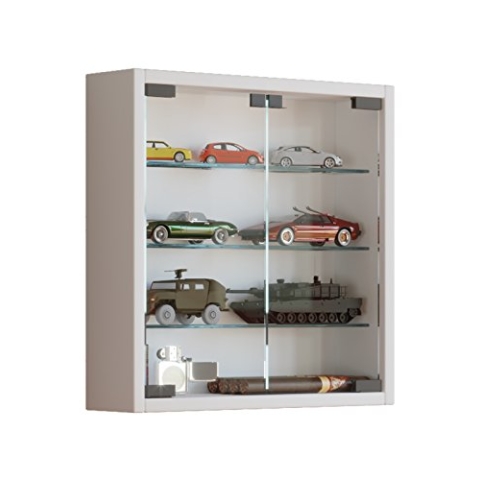 VCM Glasvitrine hängend | Vitrine Glas mit ESG-Sicherheitsglas | Maße ca. H. 40 x B. 40 x T. 10 cm| Hängevitrine Glas | Modern und platzsparend | Glas Vitrinenschrank - Mandosa S