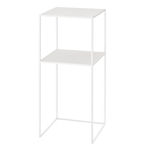 blomus FERA Pedestal Table with Shelf - White