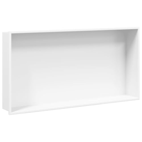 vidaXL Duschnische Mattweiß 62x32x9 cm Edelstahl, Wandnische, Wandnische Dusche, Badnische, Wandnischen, Einbaunische Dusche, Badnischen