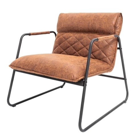 invicta INTERIOR Retro Lounge Sessel Mustang Lounger antik Hellbraun Esszimmersessel Stuhl Besucherstuhl