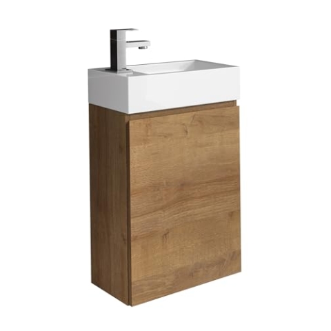 WC Badmöbel Angela 40x22 cm Eiche - Schrank Waschbecken Badezimmer Toilette
