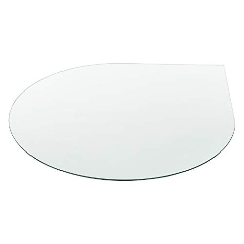 Neuhaus Glasplatte 'Glasgow' Ø90cm Rund Tropfenform Glasscheibe Tischplatte ESG Glas Kaminplatte Kaminglas DIY Tisch