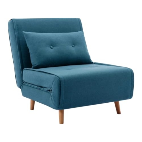 Vente-unique-Sessel mit Schlaffunktion - Stoff - Blau - URIBIA