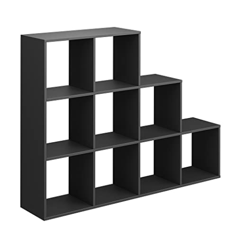 Vicco Treppenregal, stehendes Bücherregal, Anthrazit, 142.2 x 107.8 cm