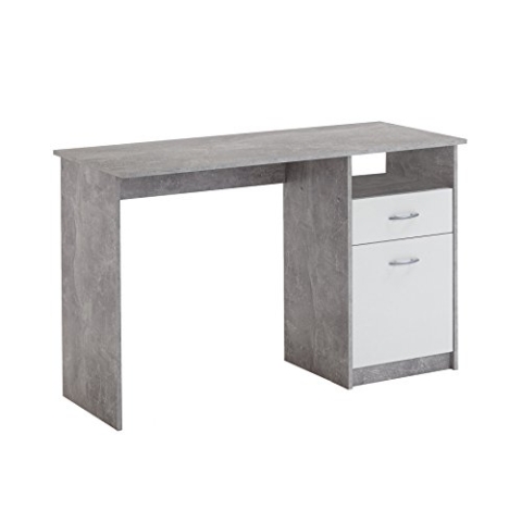 FMD Möbel, 3004-001 Jackson Schreibtisch, holz/beton, weiß, maße 123.0 x 50.0 x 76.5 cm (BHT)