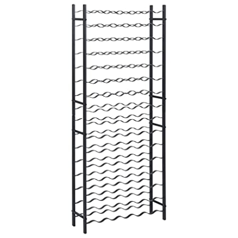 vidaXL Weinregal für 96 Flaschen Stapelbar Flaschenregal Flaschenständer Weinständer Weinflaschenregal Regal Weinschrank Schwarz Eisen