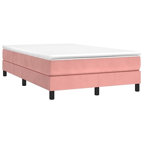 vidaXL Bettgestell, Polsterbett Bett für Schlafzimmer, Bettrahmen mit Lattenrost Stützbeinen, Schlafzimmerbett Doppelbett, Rosa 120x200cm Samt