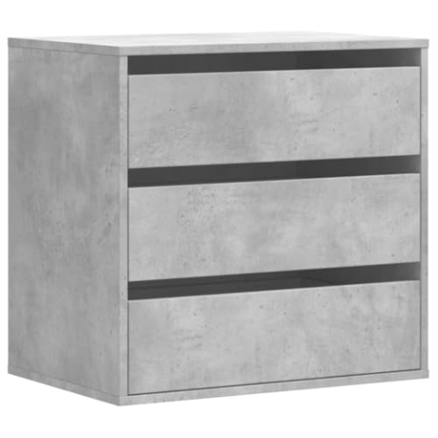 vidaXL Kommode, Sideboard mit 3 Schubladen, Schubladenschrank Schrank für Wohnzimmer, Anrichte Flurschrank Beistellschrank, Betongrau Holzwerkstoff