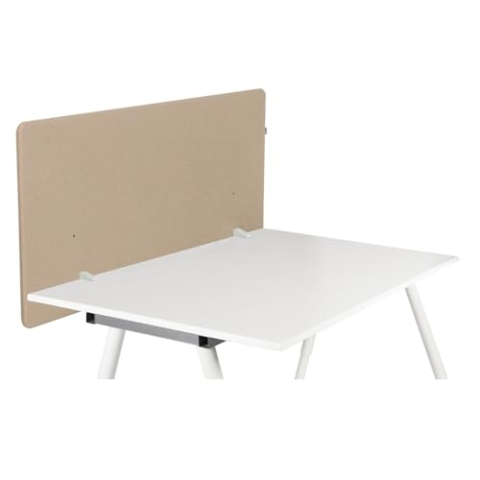 hjh OFFICE Akustik Tischtrennwand 62x120 cm FLEXMIUT D1 Schreibtisch Sichtschutz, Schalldämmender Schreibtischteiler, Beige