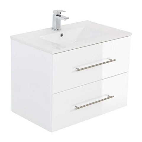Posseik Homeline Badmöbel, 16 mm MDF, weiß Hochglanz, One Size
