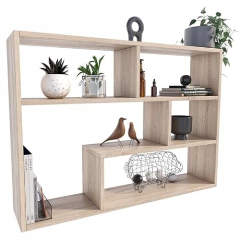 MATKAM Hängeregal FINO, Hochwertige Verarbeitung, Einfache Montage, Modernes Design für Wohnzimmer, Kinderzimmer, Büro (Sonoma Eiche)