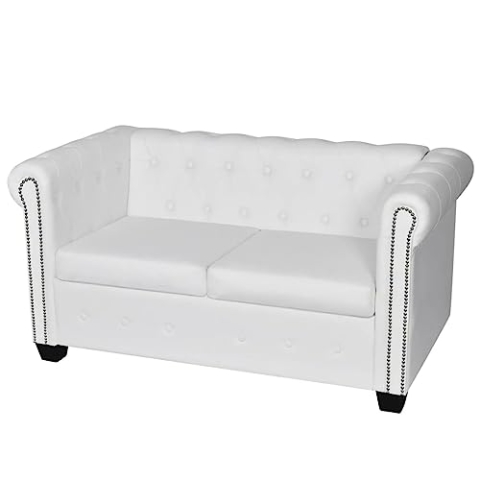 vidaXL Chesterfield Sofa Couch 2-Sitzer Kunstleder Garnitur Wohnmöbel Büromöbel