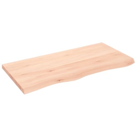 vidaXL Waschtischplatte, Tischplatte für Badezimmer, Massivholzplatte mit Naturkante, Holzplatte Arbeitsplatte Bad Waschtischkonsole Platte, Massivholz Unbehandelt