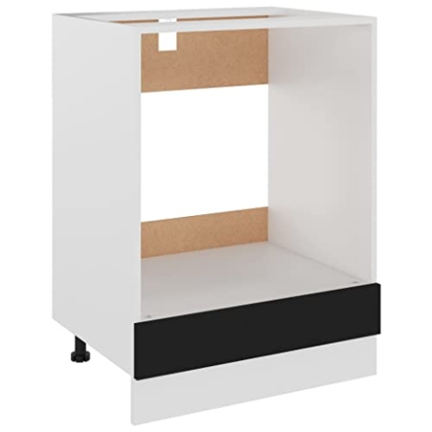 vidaXL Herdumbauschrank Küchenschrank Ofenschrank Backofenschrank Herdschrank Küchenzeile Küchenmöbel Backofen Schwarz 60x46x81,5cm Holzwerkstoff