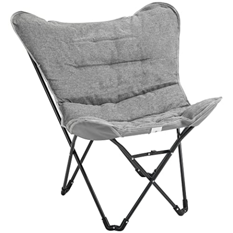 Outsunny Campingstuhl tragbar klappbar Gartensessel Regiestuhl Klappsessel Modern Design für Outdoor Picknick max. Belastung 120 kg Hellgrau 88 x 74 x 84 cm