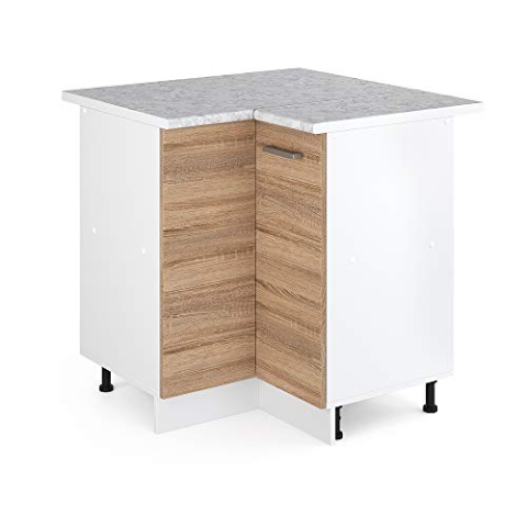 Vicco Eckschrank für Hausrat R-Line, Sonoma, 75.6 cm mit Tür, mit Arbeitsplatte