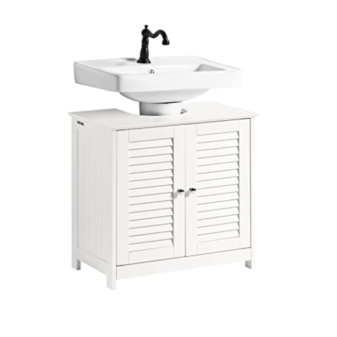SoBuy FRG237-II-W Waschbeckenunterschrank Badschrank Unterschrank Badmöbel in weiß BHT ca: 60x58x35cm