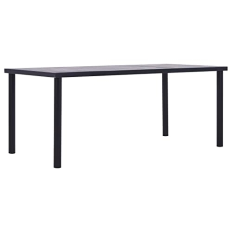vidaXL Esstisch Küchentisch Esszimmertisch Speisetisch Tisch Esszimmer Küche Außenbereich Schwarz Betongrau 200x100x75cm MDF Metallrahmen